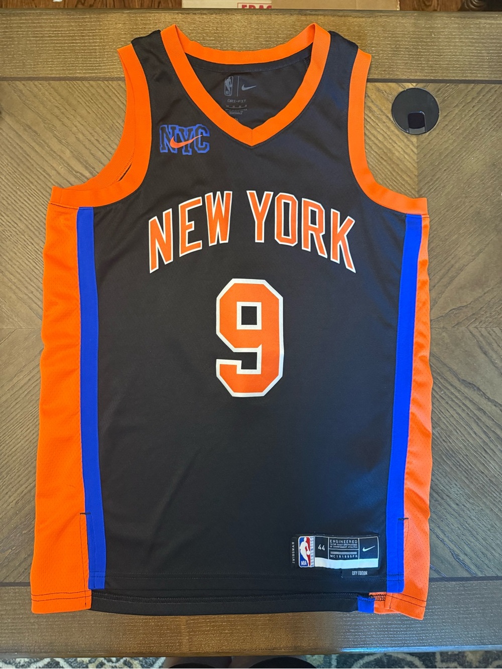 NBA New York Knicks Black, Orange & Blue #9 Jersey